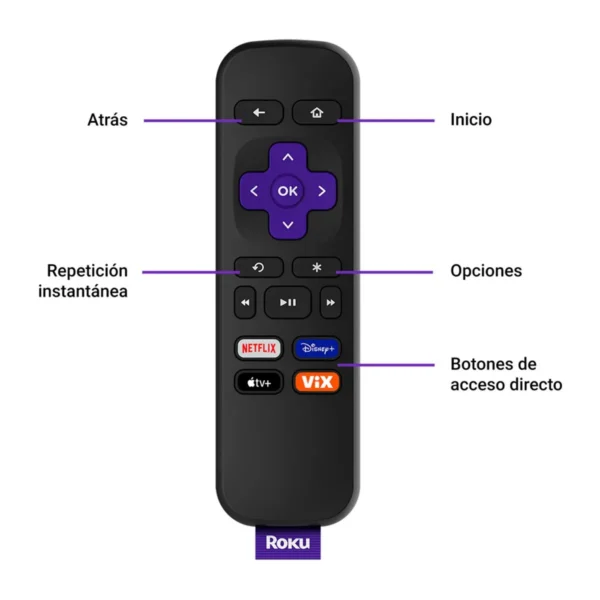 Convertidor a smart TV Roku Express HD + control remoto + cable HDMI alta velocidad - Imagen 4